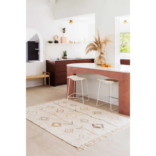 Beež pestav käsitsi kootud puuvillane vaip 140x200 cm Kaarol Earth - Lorena Canals-image-4