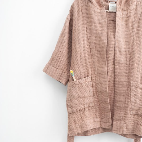 Laste oranž linane pesumantel Nature, suurus 122 - 128 - Linen Tales-image-1