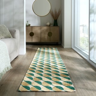 Kollakas-roheline koridorivaip 60x230 cm Carlos Circle Geo - Flair Rugs