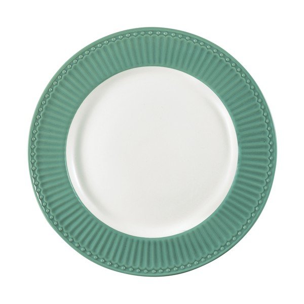 Keraamiline taldrik tumerohelise äärega Alice, ø 26,5 cm - Green Gate
