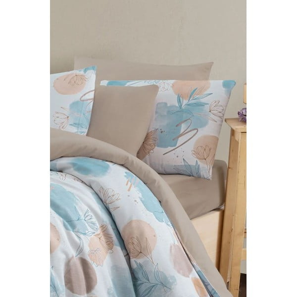 Sinakaspruun 4-osaline pikendatud voodipesu kaheinimesevoodile koos linaga 200x220 cm Magnolia - Mila Home-image-2