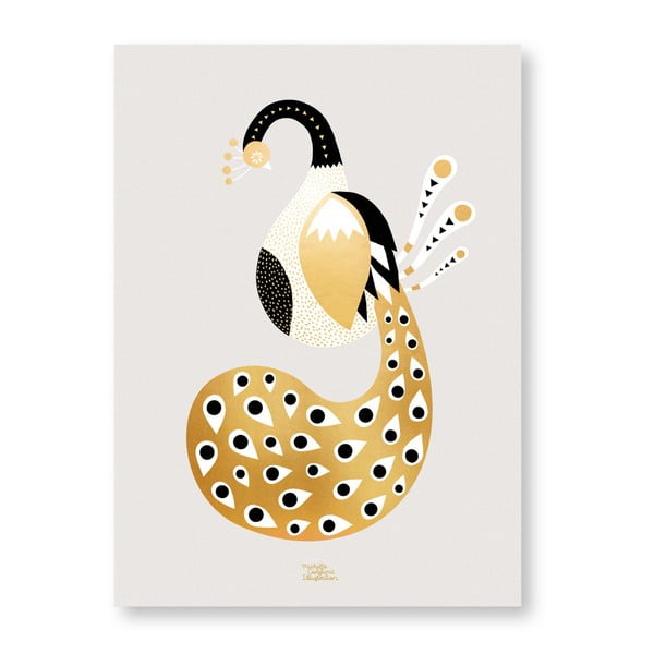 Plakát Michelle Carlslund Gold Peacock, 30,40 cm