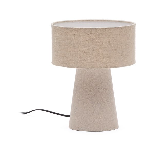 Hallikasbeež lauavalgusti tekstiilist varjuga (kõrgus 35 cm) Algaida - Kave Home