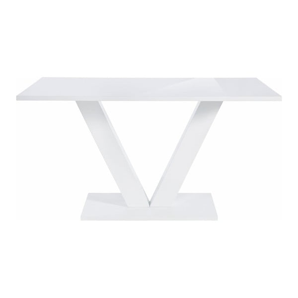 Lesklý bílý jídelní stůl Støraa Allen, 90 x 140 cm-image-2