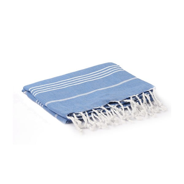 Modrý hammam ručník Spa Time Darish, 95 x 180 cm