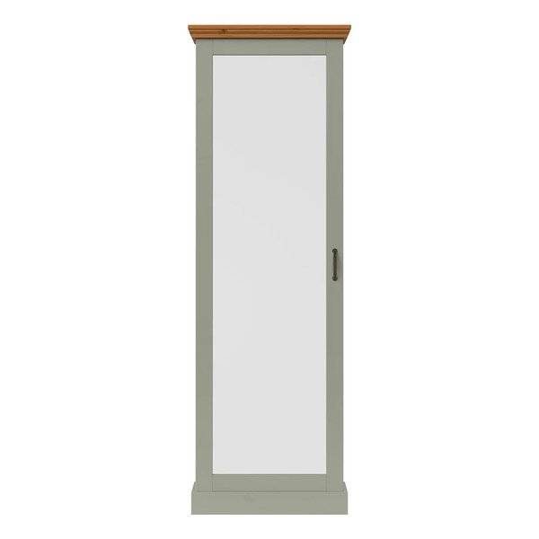 Roheline/hele naturaalsest männipuidust kingakapp peegliga 60x180x25 cm Selma - Støraa