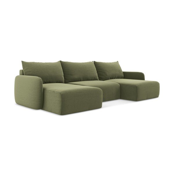 Roheline sametdiivanvoodi/panipaigaga nurgadiivan (U-kujuline) Kalena - Makamii-image-2