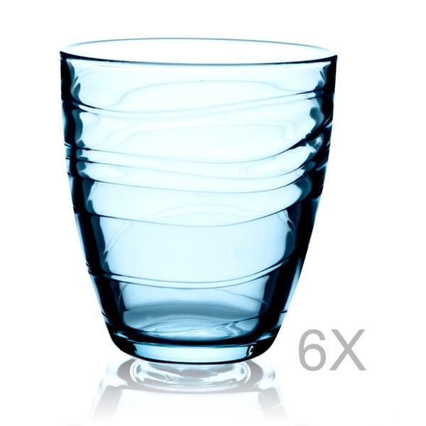 Sada 6 modrých sklenic Paşabahçe, 285 ml