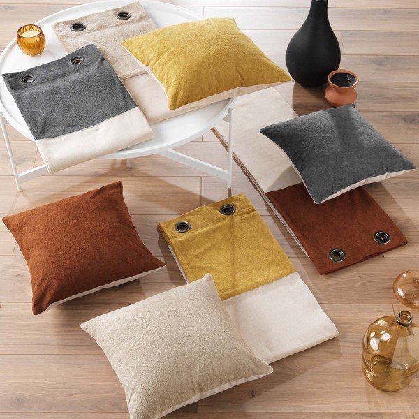 Antratsiitne-beež kardin 140x240 cm Tessa - douceur d'intérieur-image-3