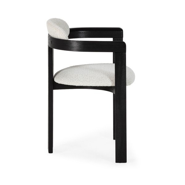 Valged-mustad polsterdatud söögitoolid käetugedega, 2 tk komplektis Eiden - MOME-image-3