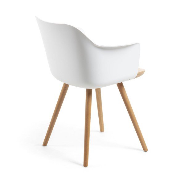 Valge tugitool pöögijalgadega Klam - Kave Home-image-3