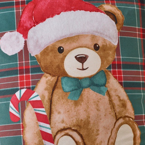Dekoratiivne padi jõulumotiiviga 45x45 cm Christmas Tartan Teddy Bear - Catherine Lansfield-image-2