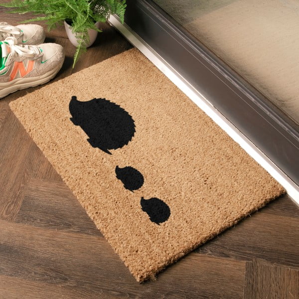 Kookoskiududest uksematt 40x60 cm Hedgehog Family - Artsy Doormats-image-1