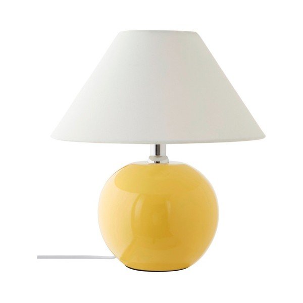 Kollane/kreemikas keraamiline laualamp (kõrgus 29 cm) Karamell - Jotex