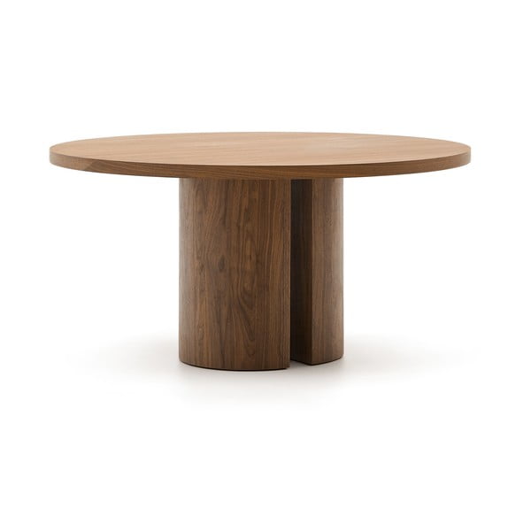 Ümmargune söögilaud pähklipuidu spoonist pealispinnaga ø 150 cm Nealy - Kave Home-image-4