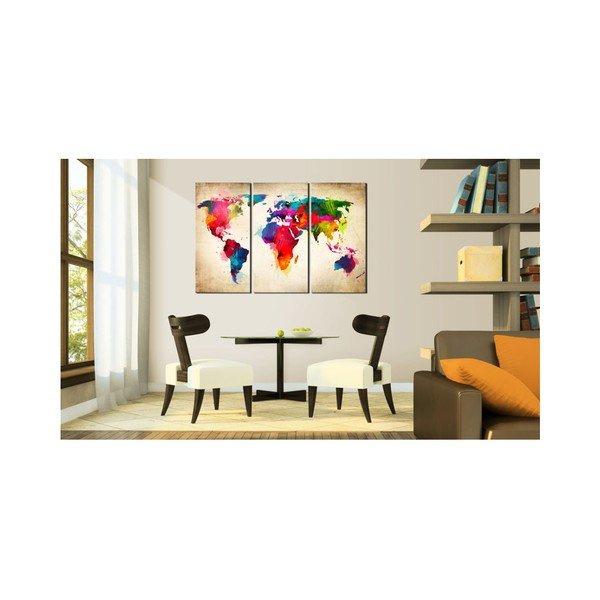 Mitmeosaline maal lõuendil Bimago Rainbow, 80 x 120 cm Rainbow Continents - Artgeist-image-1