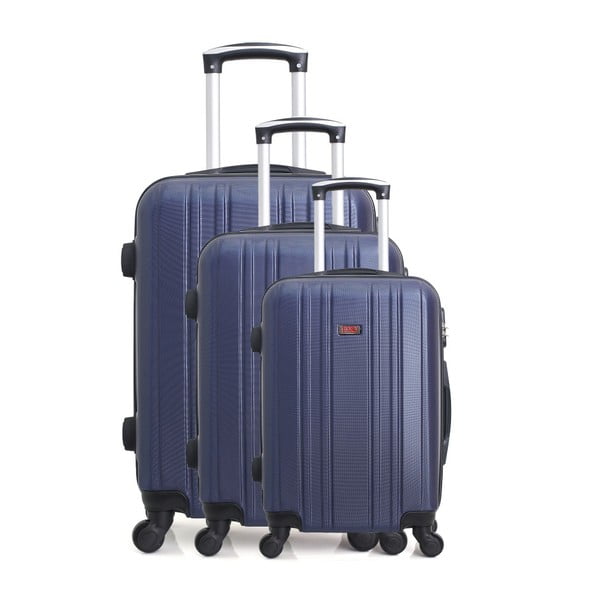 Sada 3 modrých cestovních kufrů na kolečkách Hero Seattle