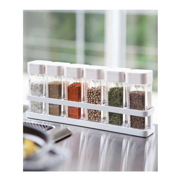 6-osaline maitseainepurkide komplekt koos alusega Tower - YAMAZAKI-image-1