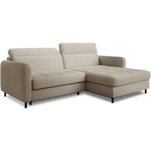 Beež bouclé-kangast lahtikäiv/sahtliga nurgadiivan (parem nurk/lamamisosaga) Gomsi – ELTAP-image-2