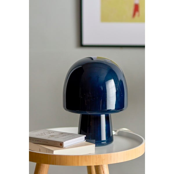 Tumesinine klaasist varjuga laualamp (kõrgus 26,5 cm) Paddy - Bloomingville-image-2