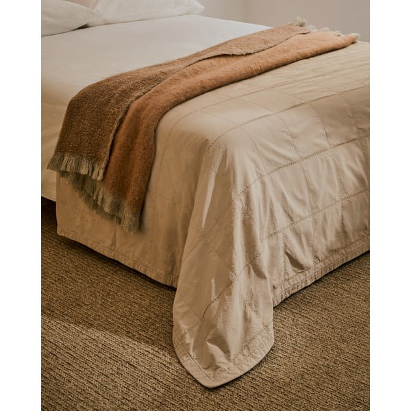 Helepruun puuvillane tepitud voodikate 180x260 cm Isor - Kave Home-image-2