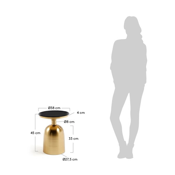 Kuldne kokkupandav laud, ø 37 cm Physic - Kave Home-image-4