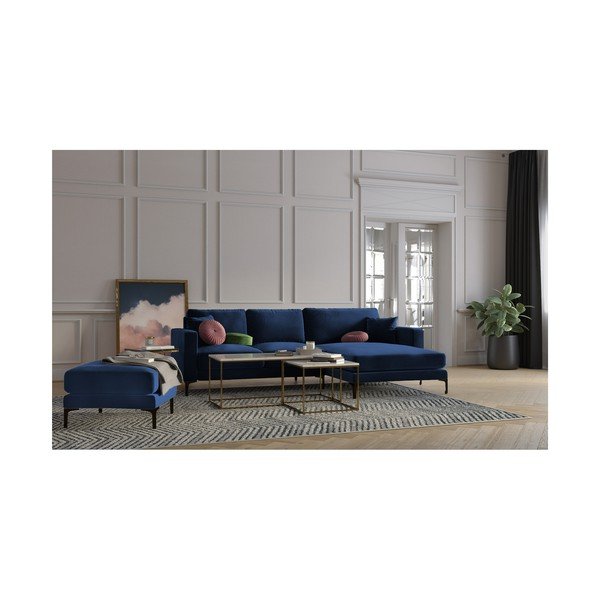 Mereväe sinine sametne sametist turvatoolik Harmony - Kooko Home-image-3