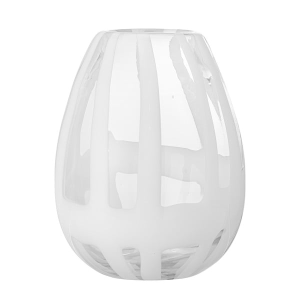 Valge käsitöö klaasist vaas (kõrgus 18 cm) Cosmin - Bloomingville