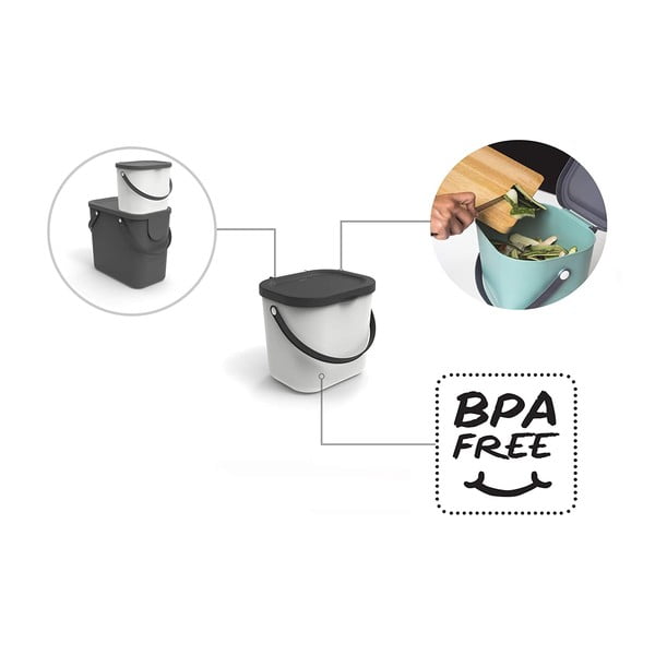 Tumehall kompostitavate jäätmete konteiner 6 l Albula - Rotho-image-4