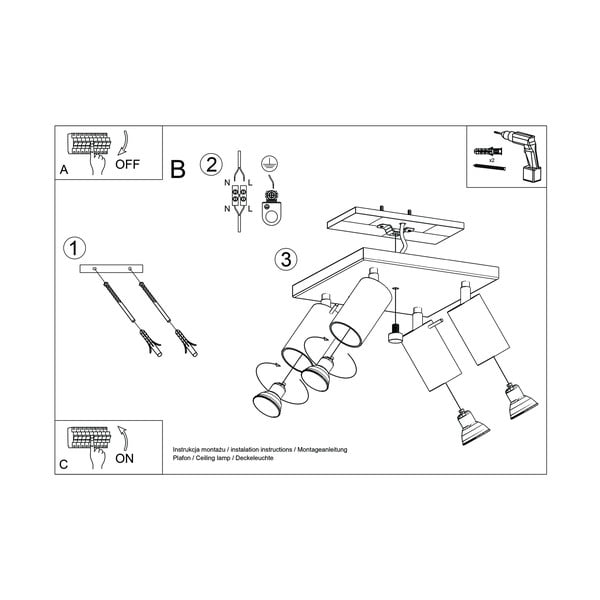 Hall laevalgusti Quatre Etna - Sollux-image-4