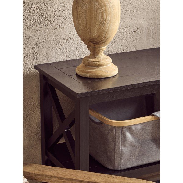 Mustast männipuidust riiul 120x81x40 cm Heritage - Premier Housewares-image-2