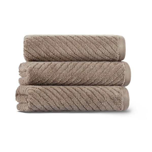 Pruun puuvillane rätik 71x40 cm Chevron - Foutastic-image-1