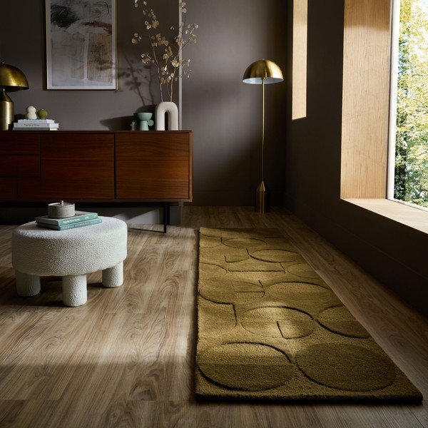 Tumeroheline käsitsi kootud villane jooksja 60x230 cm Gigi - Flair Rugs-image-1