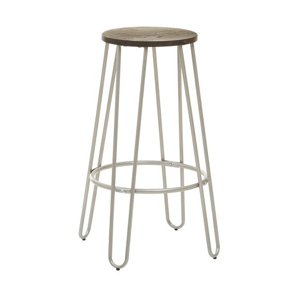 Jalakapuust baaritool hõbedases/naturaalses värvitoonis (istme kõrgus 75 cm) District - Premier Housewares