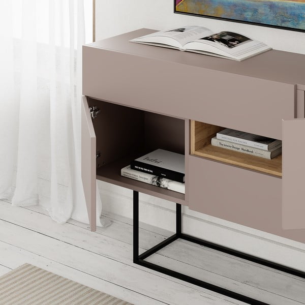 Hall-beež madal kummut 145x82 cm Titan - Marckeric-image-1