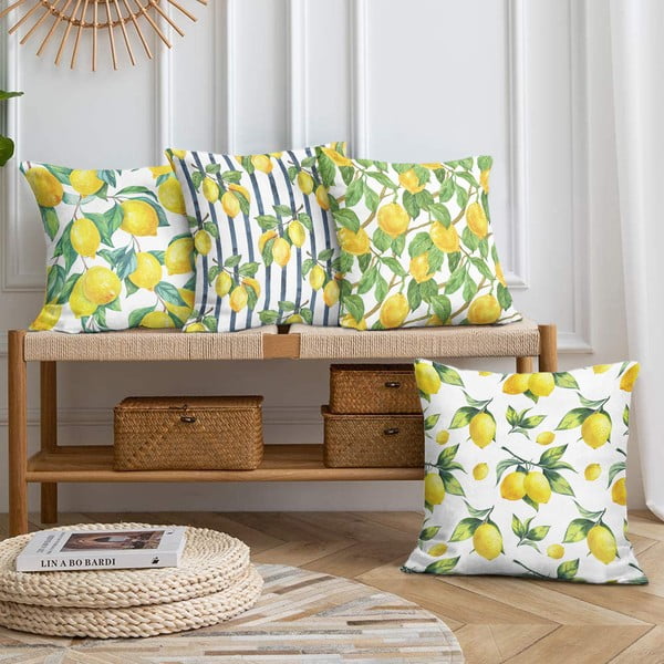 Padjakatted 4tk komplektis 43x43 cm Lemons - Mila Home