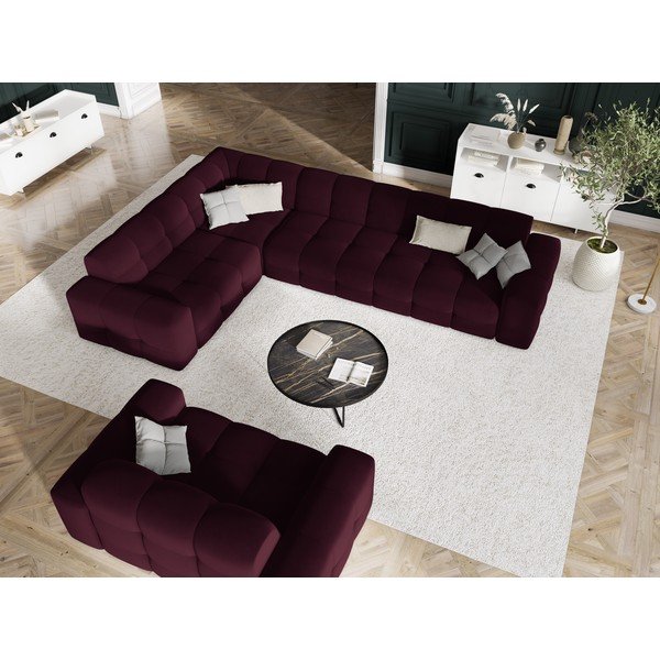 Bordoopunane sametne diivan 156 cm Kendal - Micadoni Home-image-1