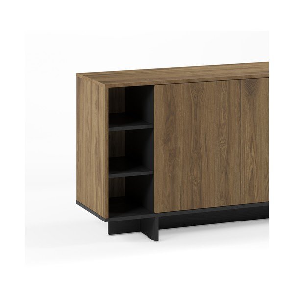 Must/naturaalne tammepuust kapp 170x80x40 cm Cequoia - Marckeric-image-4