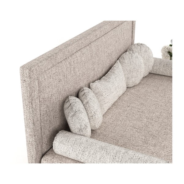 Polsterdatud üheinimesevoodi, helepruun 80x200 cm Scala - Maison de Rêve-image-1