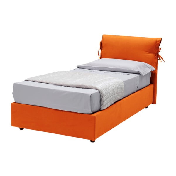 Oranžová jednolůžková postel s úložným prostorem 13Casa Iris, 90 x 190 cm