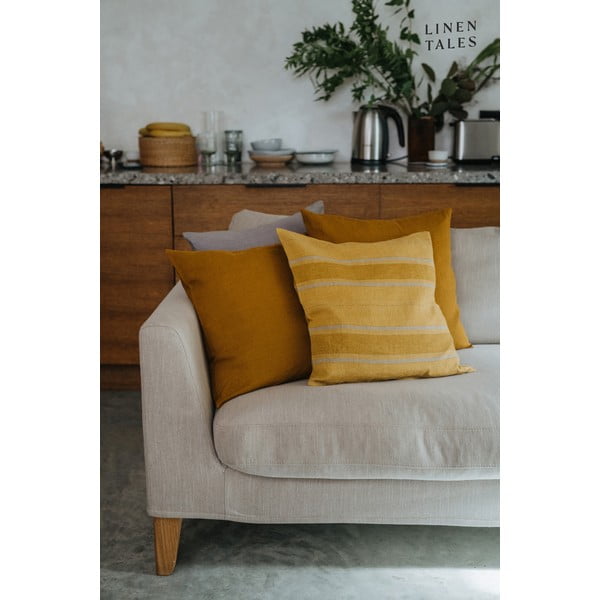 Linane padjapüür 40x40 cm Amber Bronze Stripes - Linen Tales-image-1