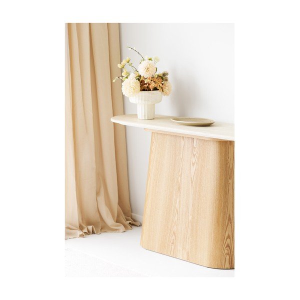 Kreemikas/naturaalne konsoollaud kivist pealispinnaga 40x130 cm Larvik - House Nordic-image-4
