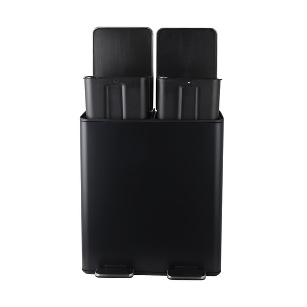 Matt must terasest prügikast 2x20 l sorteeritud jäätmete jaoks/pedaaliga Aliya - Spirella-image-2