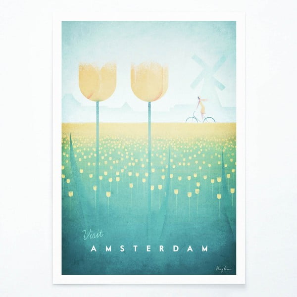 Plakat , 30 x 40 cm Amsterdam - Travelposter