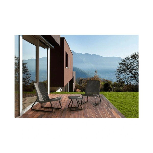 Tumehall kunstlikust rotangist aiamööbli komplekt 2-le inimesele Rio - Keter-image-1