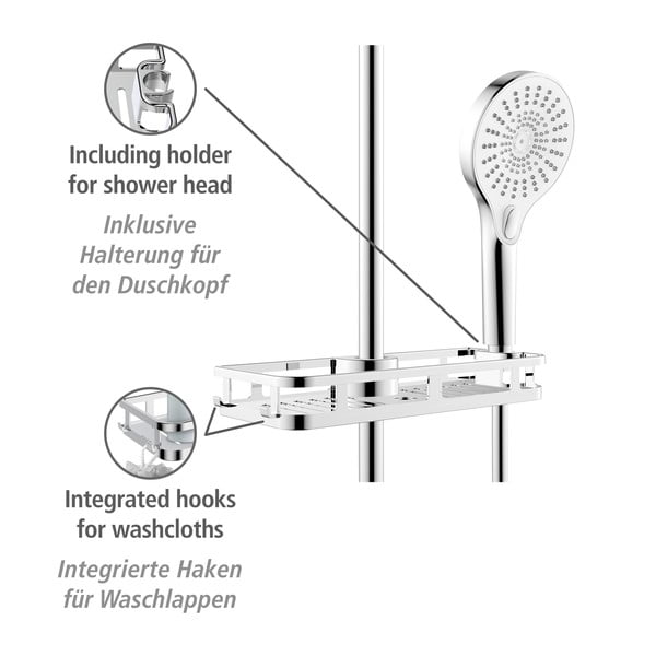Isekandev plastikust vannitoa riiul läikiva hõbedase värviga Libertà - Wenko-image-4