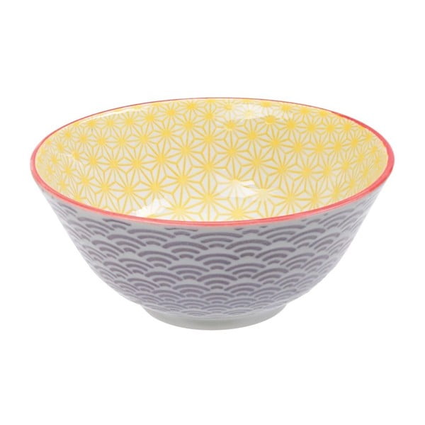 Fialovožlutá porcelánová miska Tokyo Design Studio Star, ⌀ 15,2 cm