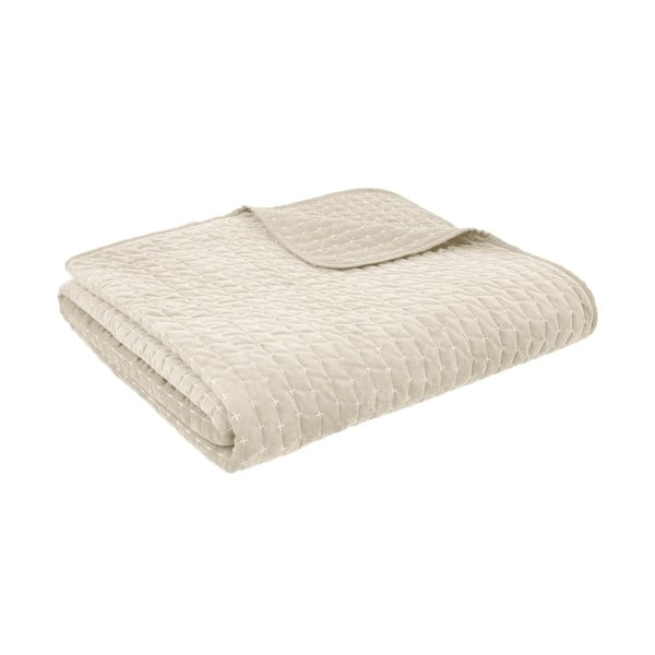 Beež sametist tepitud voodikate 240x260 cm Attica Velvet Embroidered - Bianca