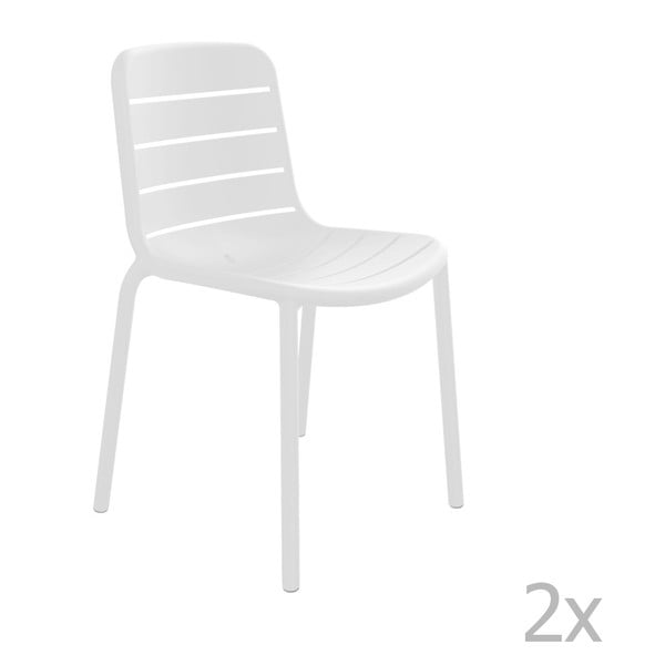 Sada 2 bílých zahradních židlí Resol Gina
