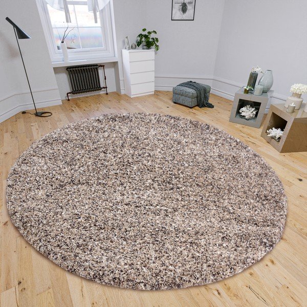 Beež ümmargune vaip ø 120 cm Shag - Hanse Home-image-1